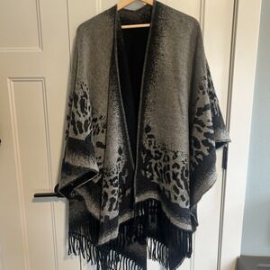 Boho Southwestern Aztec Fringe Shawl Wrap Blanket‎ Scarf Poncho